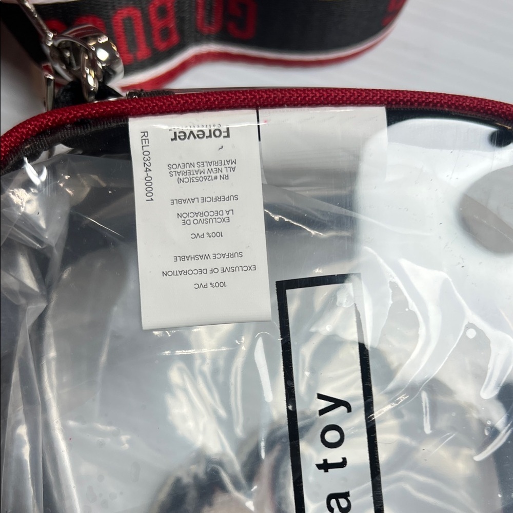 Tampa Bay Buccaneers Clear Belt Bag with Black and Red Accents - Picture 7 of 7